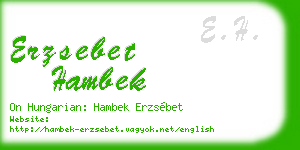 erzsebet hambek business card